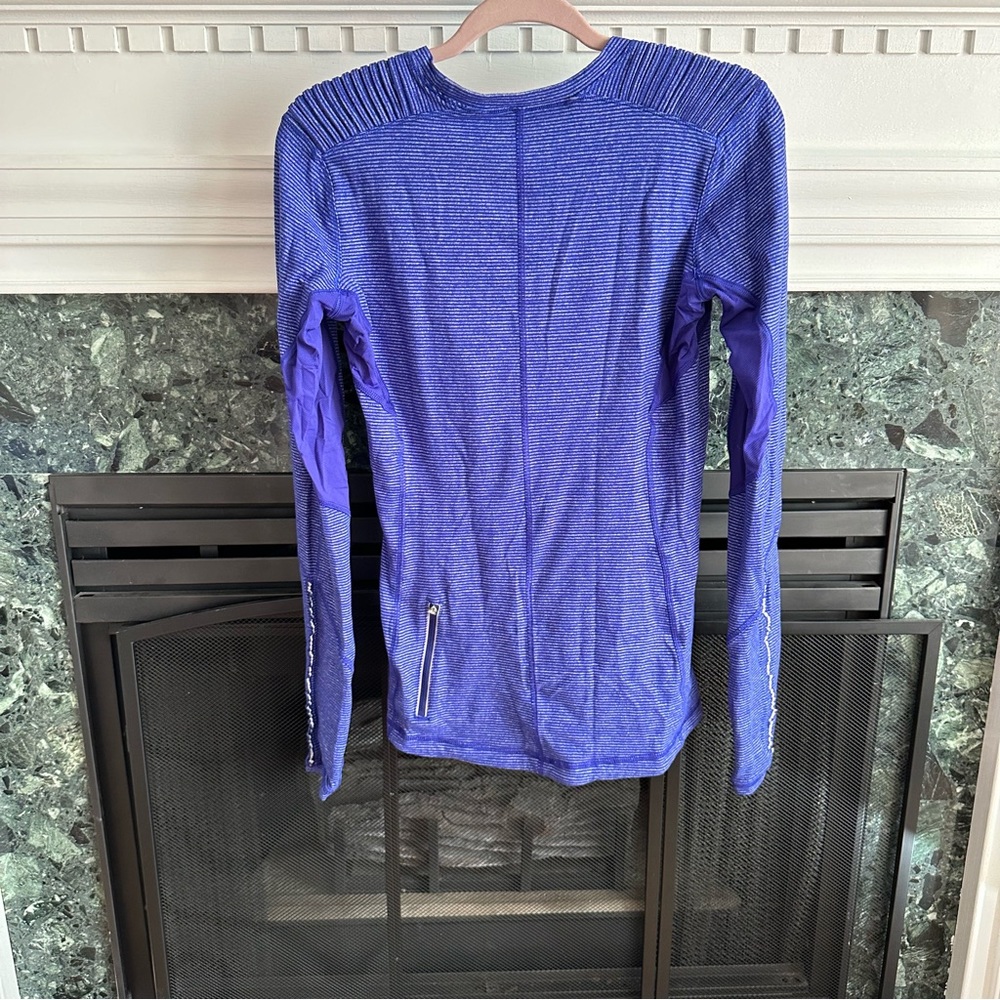 Lululemon Star Runner Long Sleeve Tonka Stripe Pigment Blue size 8 - Picture 3 of 8